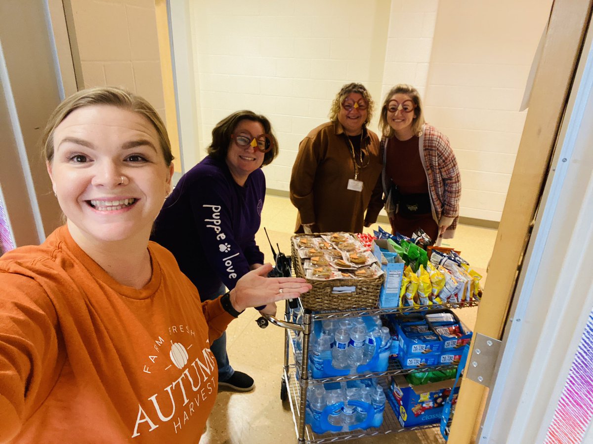 Our A-Team stopped by with a snack cart yesterday! Love these little acts of kindness that bring everyone joy on this short week. Gobble gobble 🦃 1.5 more days 🧡