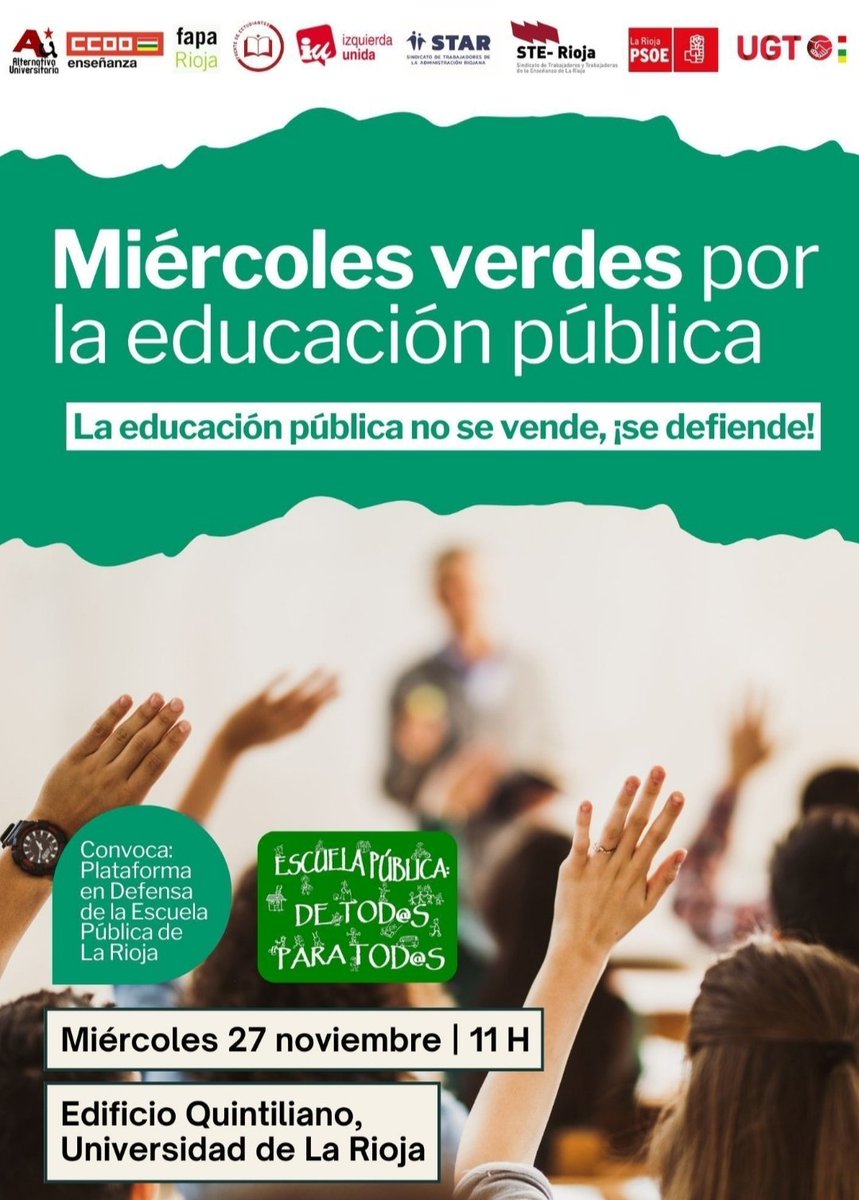 Hacia una Universidad pública gratuita.
Mañana nos vemos en el edificio Quintiliano.