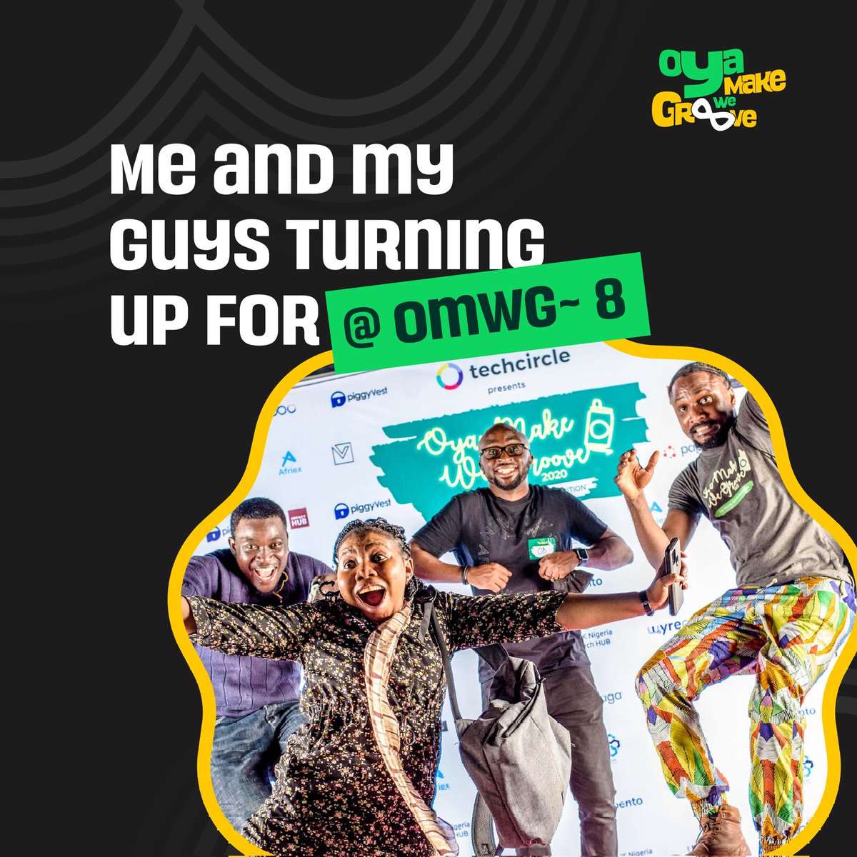 TechCircle123's tweet photo. How are you turning up for OyaMakeWeGroove this December? 

With maximum composure or  with big energy? 😏

Let us know in the comments below 👇 

#OyaMakeWeGroove8 #InfinityandBeyond https://t.co/O8Abuhgz1h