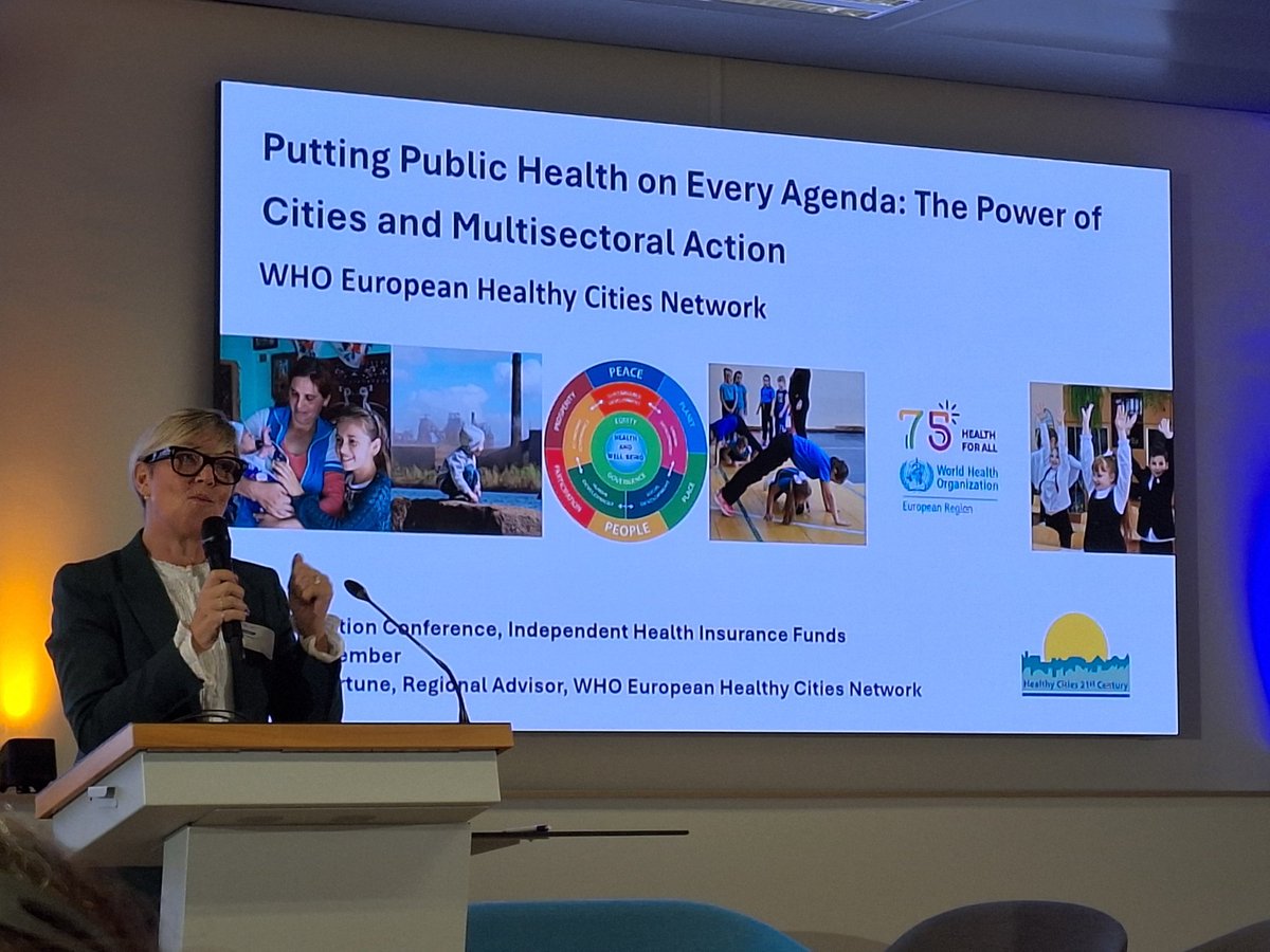 ChHoremans's tweet photo. Very inspiring presentation from @KiraFortune3 from @WHO_Europe_HCN &amp; the  @CorkHealthyCity. Really shows how city councils can work on #PublicHealth. Today at @MutLibres https://t.co/hpp5Vnip1d