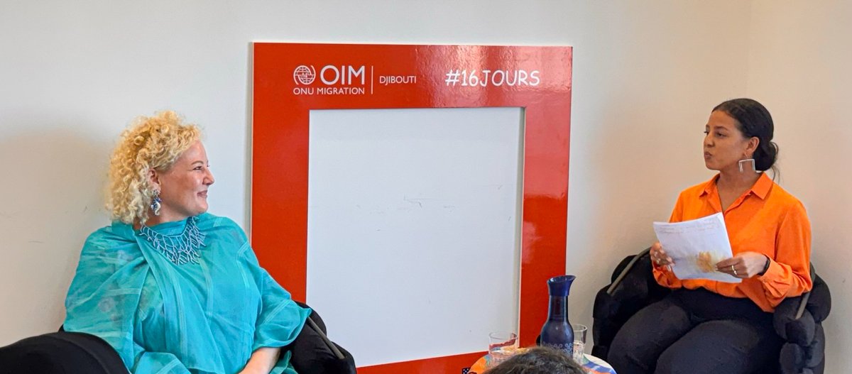 Pour la troisième édition de l’initiative Femmes qui Nous Inspirent organisée par l'OIM 🇩🇯 on a accueilli <a href="/BeateDastel/">Beate Dastel</a> 

Pour marquer #16Jours, la discussion a porté sur les mutilations génitales féminines (MGF) et le travail de <a href="/UNICEFDjibouti/">UNICEF Djibouti</a>