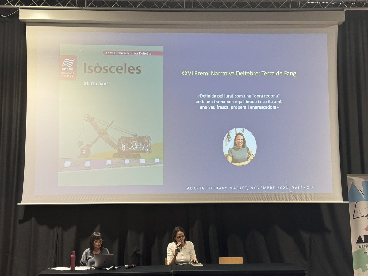 AdaptaMarket (@adaptamarket) on Twitter photo Començem el “pitch” amb els aquests projectes
“Les papallones del kebab” de Lliris Picó <a href="/BullentEdicions/">Edicions del Bullent</a>
“Després del salt” de Natàlia Gisbert <a href="/bromera/">Bromera</a>
“L’essència de l’arbre” de Mari Carme Arnau <a href="/BalandraE/">Balandra edicions</a>
“Isòsceles” de Marta Sans <a href="/OnadaEdicions/">Onada Edicions</a>
#AdaptaVlc24 #AdaptaMarket Començem el “pitch” amb els aquests projectes
“Les papallones del kebab” de Lliris Picó <a href="/BullentEdicions/">Edicions del Bullent</a>
“Després del salt” de Natàlia Gisbert <a href="/bromera/">Bromera</a>
“L’essència de l’arbre” de Mari Carme Arnau <a href="/BalandraE/">Balandra edicions</a>
“Isòsceles” de Marta Sans <a href="/OnadaEdicions/">Onada Edicions</a>
#AdaptaVlc24 #AdaptaMarket