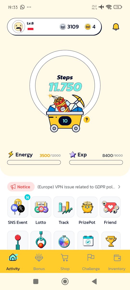 bimabiru1's tweet image. My invite  code V6O5J94. This is today @bulletsrip #WalkMiningCommunityRaffle