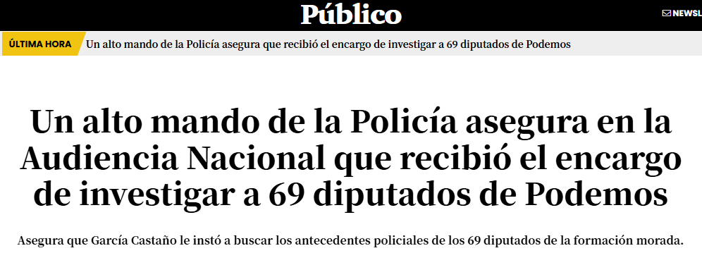 ‼️Esto debería ser noticia internacional. En España, el aparato del Estado, la Policía Nacional, la derecha política y judicial, se conchabaron para espiar y perseguir políticamente a 69 diputados de <a href="/PODEMOS/">Podemos</a>.

¿Pero qué clase de democracia es esta?