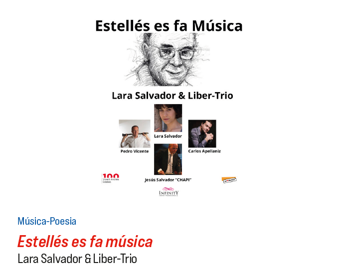 ujiencultura's tweet photo. 👉XXXII edició del #Reclam.
✅Dijous, 28 de novembre.
▶️Estellés es fa música. Lara Salvador & Liber-Trio.
🕢19.30. Paranimf de la Universitat Jaume I (Castelló)
⏩Programació completa a https://t.co/WEWil5B07m
@UJIuniversitat #teatre #dansa #ujiencultura #SomUJI #musica #circ https://t.co/p49G3xVSTW