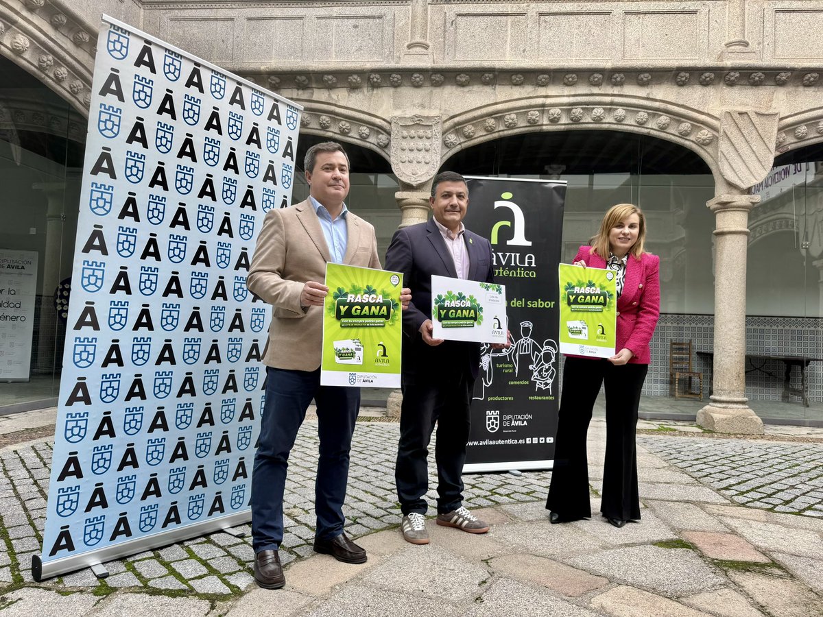 ¡Ya está aquí el VII Rasca y Gana de <a href="/Avilaautentica1/">Ávila Auténtica.</a>!
Se repartirán 40.000 ‘rascas’ en 200 comercios de #Ávila para estimular las ventas.
73.000€ de inversión de la Diputación para movilizar 800.000€ en compras.

¡Esta #Navidad, todos a rascar y a ganar!
#HaciendoProvincia💚🖤