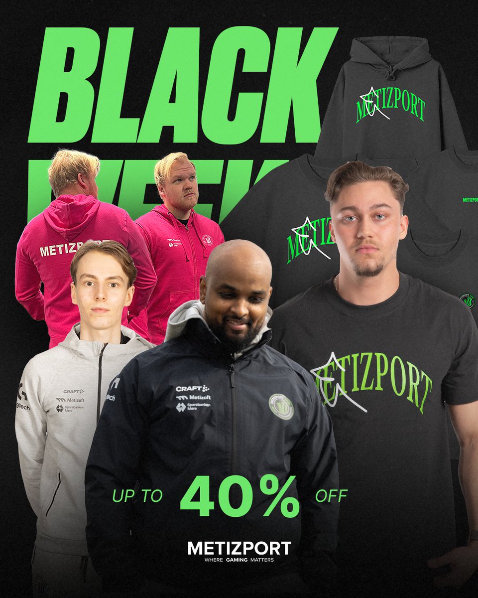 Black Week is here! 🖤 Enjoy up to 40% off on select items. Support us and save big – only for a limited time!

#wheregamingmatters | #metizport