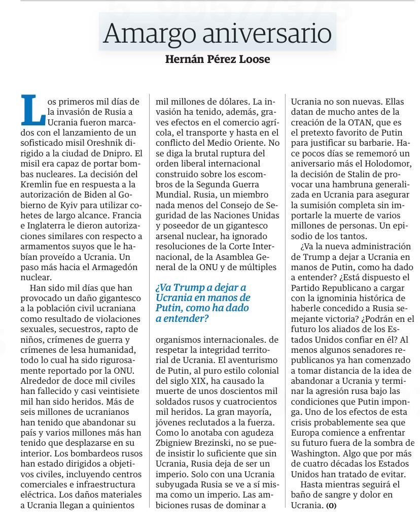 Comparto mi columna de hoy en ⁦<a href="/eluniversocom/">El Universo</a>⁩