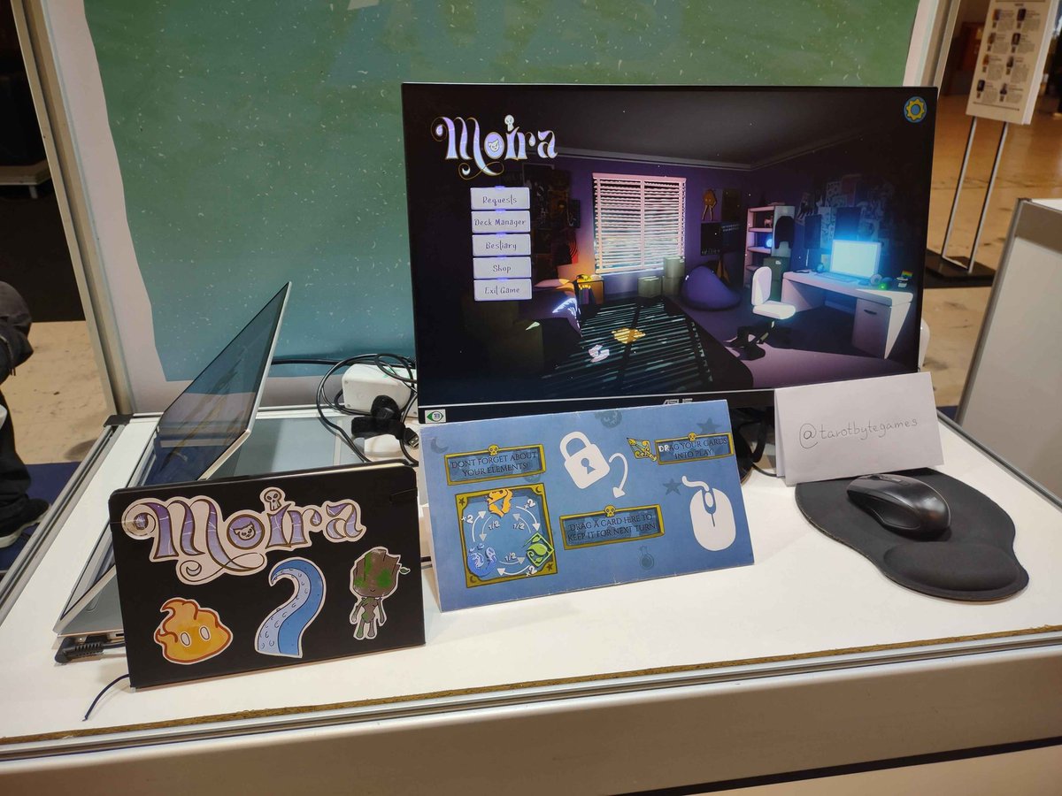 TarotByte's tweet photo. Thank you Lisboa Games Week for having us! Thank you to everyone who tried out our #indiegame Moira and Bordalo e o Gato, both will be released soon, so stay tuned for that!

#android #videogames #cosplay #gameshow #games #gamescon https://t.co/WIQtw3bUIs