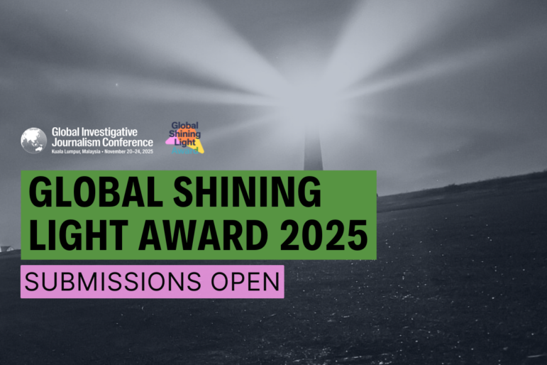 Journ_SA's tweet photo. CALL FOR ENTRIES: Investigative journalists who have reported under threat or duress in developing or transitioning countries are invited to enter the 2025 Global Shining Light Award, sponsored by @gijn.

🗓 Deadline: Feb 28, 2025.
Details: https://t.co/VfxFhWQeiZ https://t.co/JyNyN03jJx