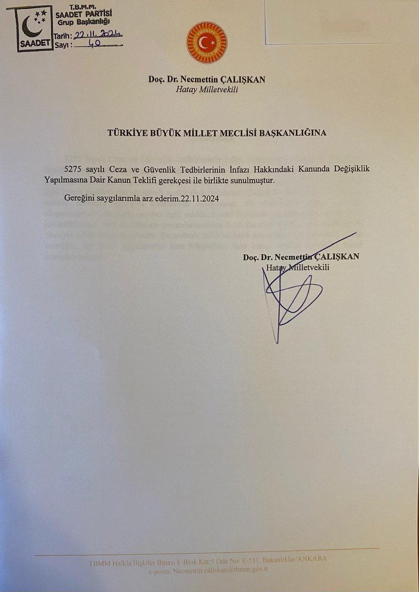 5275 sayılı Ceza ve Güvenlik Tedbirlerinin İnfazı Hakkındaki Kanunda değişiklik yapılması teklifinde bulunarak 31 Temmuz Covid Yasasının sebep olduğu adaletsizliğin giderilmesi için TBMM Başkanlığına başvurduk. 

Bugün adalet ülkemizin en öncelikli sorunudur ve bu sorunun