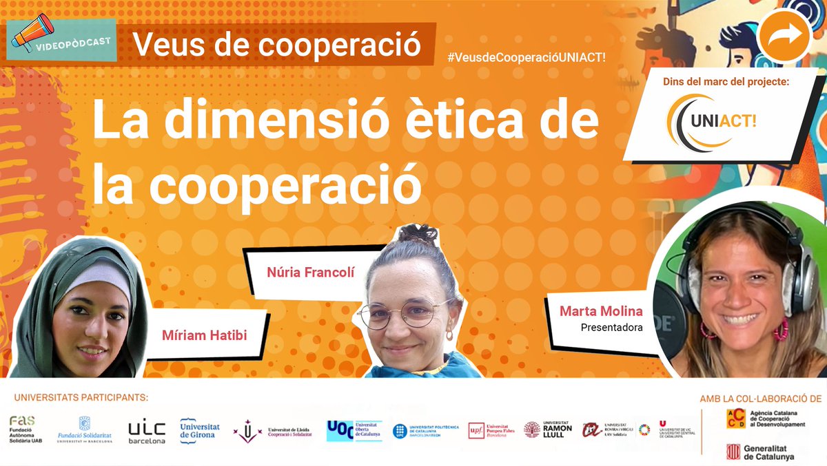 UdG Compromís Social (@udgcompromis) on Twitter photo 🎙️ Ja està disponible el quart episodi de #VeusDeCooperació!
La presentadora @martamoli_rr, juntament amb les ponents <a href="/miriamhatibi/">Míriam Hatibi</a> i @nufrancoli reflexionen sobre “La dimensió ètica de la cooperació”. 💡
🎧 No et perdis el quart episodi: youtube.com/watch?v=L7Hwjy… 🎙️ Ja està disponible el quart episodi de #VeusDeCooperació!
La presentadora @martamoli_rr, juntament amb les ponents <a href="/miriamhatibi/">Míriam Hatibi</a> i @nufrancoli reflexionen sobre “La dimensió ètica de la cooperació”. 💡
🎧 No et perdis el quart episodi: youtube.com/watch?v=L7Hwjy…