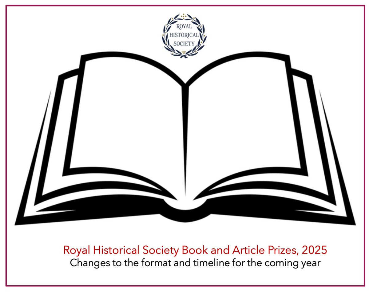 We'll be launching the call for our 2025 first book &amp; early career article prizes next week. 

Next year's round introduces several changes to the format &amp; timeline for these prizes, including self-nomination for monographs. More details: bit.ly/3Z5rOGS #twitterstorians
