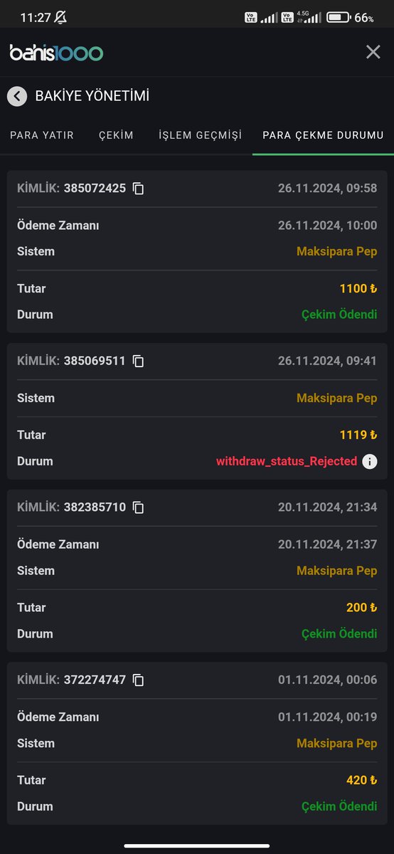 Çekim ödendi teşekkürler Maksibet