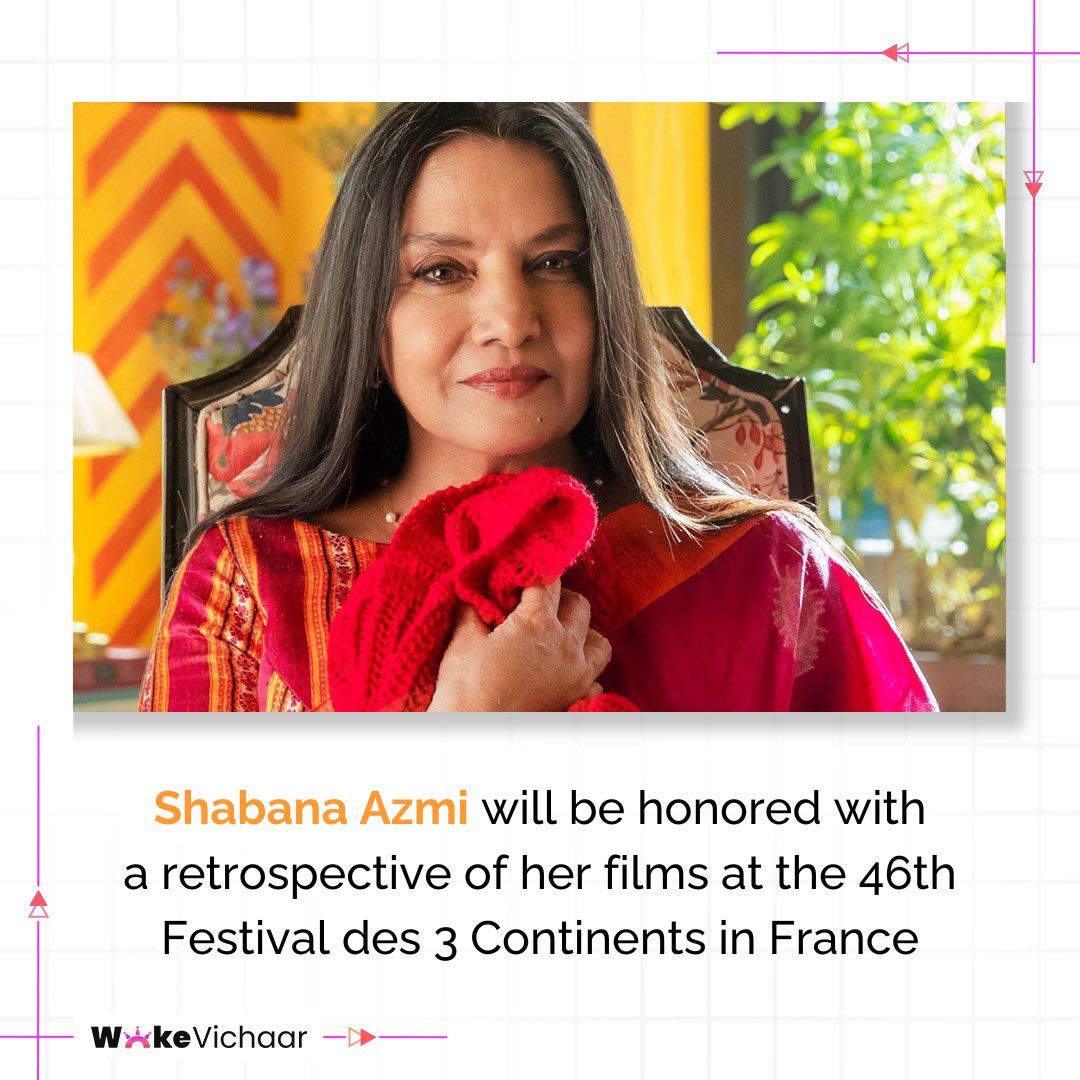 A press statement stated that 4 of Azmi’s highly regarded films—her 1974 debut Ankur, Mandi, Masoom, and Arth—will be screened during the festival.

#WokeVichaar #ShabanaAzmi #WomenEmpowerment