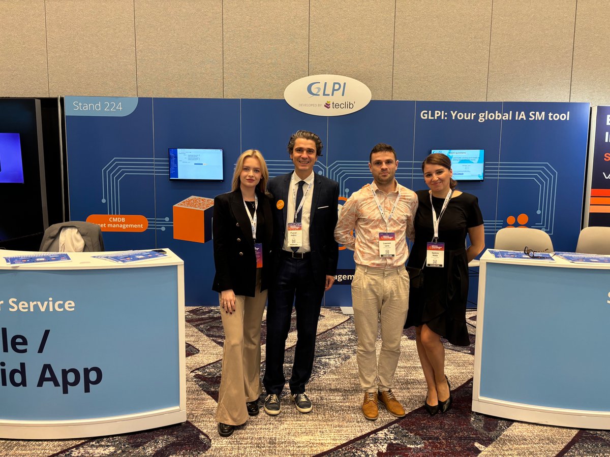 GLPI_PROJECT's tweet photo. #Teclib' was thrilled to participate in #SMWorld Orlando! ๐บ๐ธ
An amazing event to showcase #GLPI, connect with industry leaders, explore trends in service management, and engage with customers and potential partners ๐.
Exciting projects aheadโstay tuned! โจ https://t.co/bbRi3NxuIS