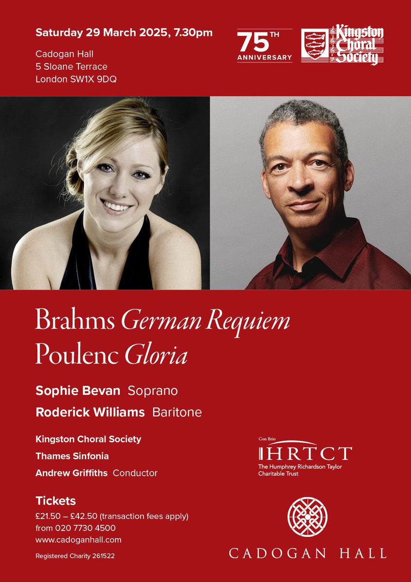 Kingston Choral Society (@kingstonchoir) on Twitter photo Join us in celebrating our 75th anniversary as a choir at the <a href="/cadoganhall/">Cadogan Hall</a>. With a programme of Brahms and Poulenc, two stellar soloists, the Thames Sinfonia, and <a href="/colla_voce/">Andrew Griffiths</a> conducting - it should be a great night. #concert #choir Join us in celebrating our 75th anniversary as a choir at the <a href="/cadoganhall/">Cadogan Hall</a>. With a programme of Brahms and Poulenc, two stellar soloists, the Thames Sinfonia, and <a href="/colla_voce/">Andrew Griffiths</a> conducting - it should be a great night. #concert #choir