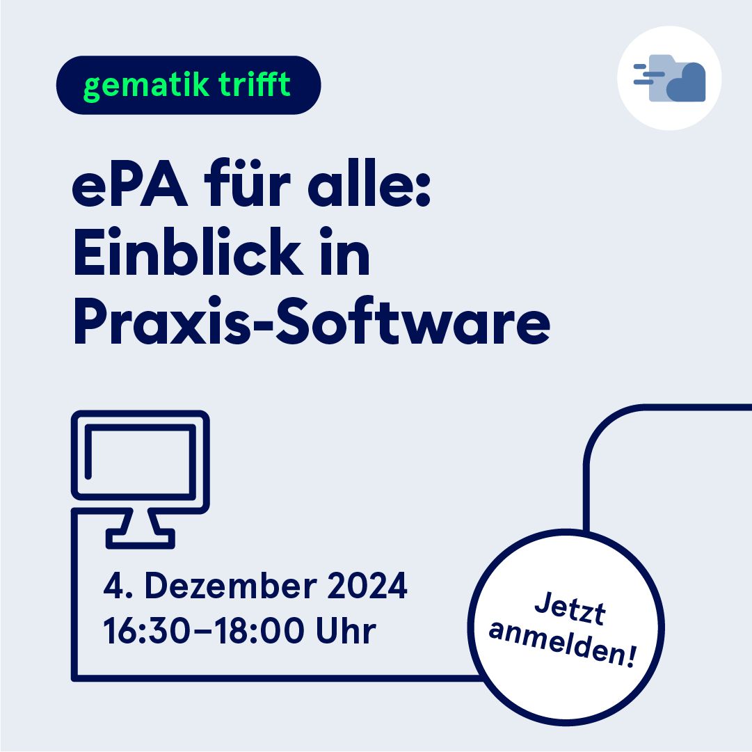 KVBW (@kvbw_info) on Twitter photo Wie sieht die Integration der neuen #ePA in der Praxissoftware aus? Gemeinsam mit der <a href="/kbv4u/">Kassenärztliche Bundesvereinigung (KBV)</a> gibt die <a href="/gematik1/">gematik</a> einen ersten Einblick, wie die ePA für alle in verschiedenen Softwaresystemen funktioniert. Anmeldung zur Online-VA für Ärzte und MFA unter spkl.io/6041fnhZ1. Wie sieht die Integration der neuen #ePA in der Praxissoftware aus? Gemeinsam mit der <a href="/kbv4u/">Kassenärztliche Bundesvereinigung (KBV)</a> gibt die <a href="/gematik1/">gematik</a> einen ersten Einblick, wie die ePA für alle in verschiedenen Softwaresystemen funktioniert. Anmeldung zur Online-VA für Ärzte und MFA unter spkl.io/6041fnhZ1.