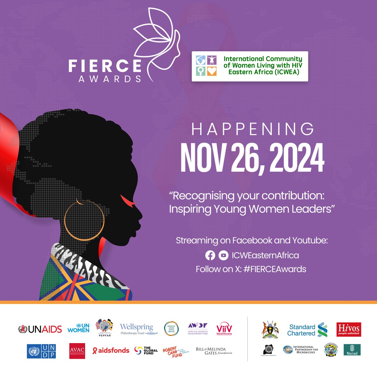 ICWEA (@icweastafrica) on Twitter photo Today, ICWEA proudly hosts the #FIERCEAwards, celebrating WLHIV driving change in the HIV response. This year's theme, 'Recognizing Your Contribution: Inspiring Young Women Leaders in the HIV Response,' honors their fierce dedication & impact.
Cc: <a href="/UNAIDS/">UNAIDS Global</a> | <a href="/GileadSciences/">Gilead Sciences</a> Today, ICWEA proudly hosts the #FIERCEAwards, celebrating WLHIV driving change in the HIV response. This year's theme, 'Recognizing Your Contribution: Inspiring Young Women Leaders in the HIV Response,' honors their fierce dedication & impact.
Cc: <a href="/UNAIDS/">UNAIDS Global</a> | <a href="/GileadSciences/">Gilead Sciences</a>