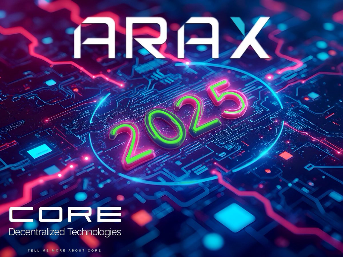 TellMeAboutCORE's tweet photo. Exciting times ahead for @AraxCorp ! The uplisting is a strategic step towards revolutionizing enterprise data with blockchain. With a focus on tokenization, ESG solutions, and cross-sector collaboration, Arax is paving the way for Web4 adoption. 

Ready for 2025! 🌐🚀 #Blockchain #Web4  #Innovation #Arax #XCBFAM