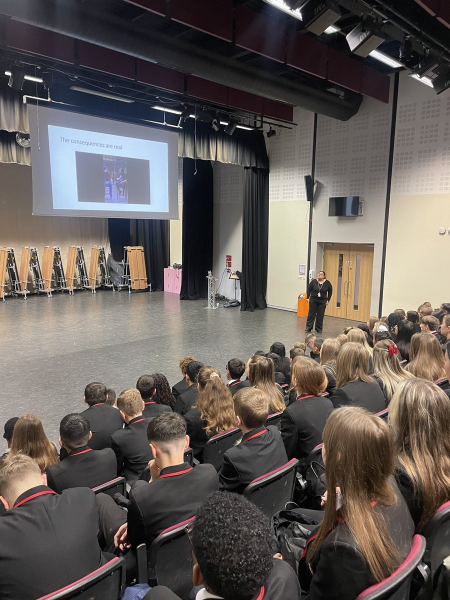 TUESDAY MORNING ASSEMBLY… Dr Grewal delivering a really important assembly around knife crime and the dangers that surround it! #BestYearTeam