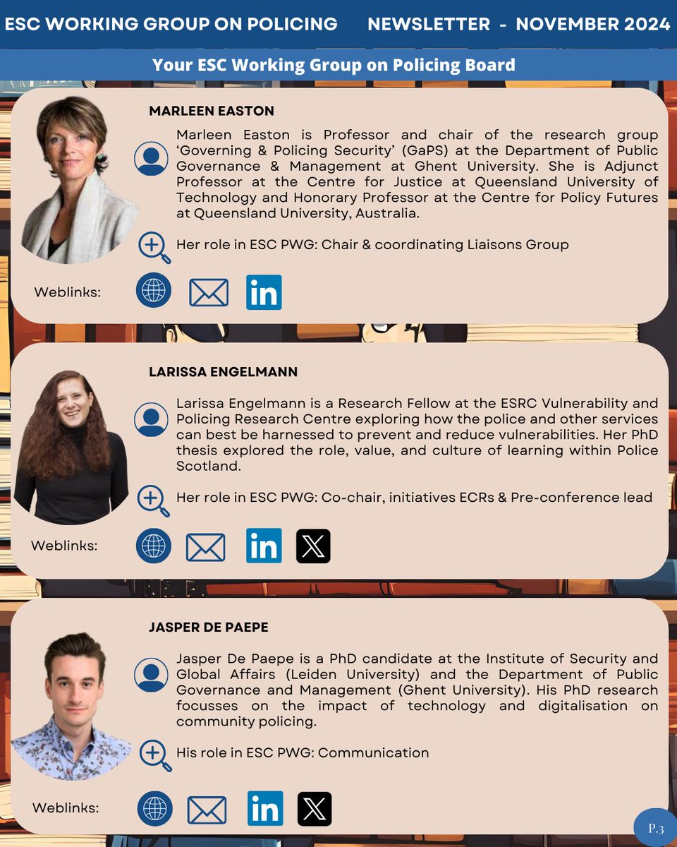 WorkingEsc's tweet image. 🚨Check out our latest newsletter🚨 featuring:
✨ Meet the Board
📅 Must-attend events
🌟 In the spotlight
💡 Key insights into ESC &amp;amp; our Working Group
Stay informed &amp;amp; engaged! 👇
#PolicingResearch @esc_eurocrim