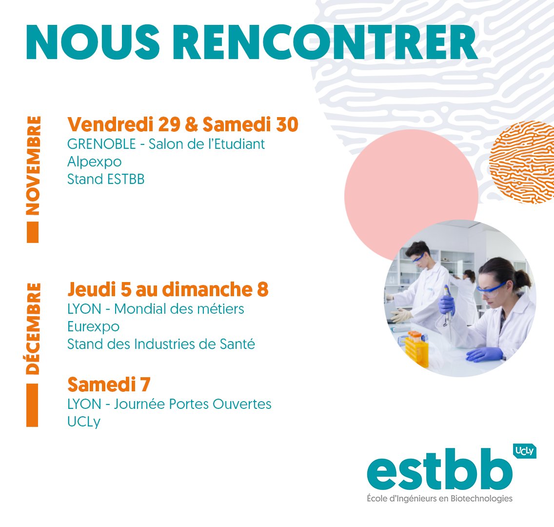 [ACTUALITÉ] Venez nous rencontrer | Vous souhaitez en savoir plus sur les formations de l'<a href="/ESTBB_Lyon/">ESTBB de Lyon</a> ? Toutes les dates sont ici : estbb.fr/salons-forums-…