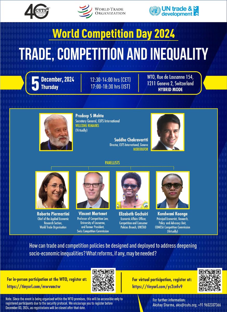 COMESA Competition (@ccc_comesa) on Twitter photo #CCC, represented by Principal Economist Ms Kondwani Kaonga, will be participating in the <a href="/CUTS_Inter/">CUTS International</a> #WorldCompetitionDay2024 celebration. To register to participate virtually, see poster for more details. 
#AfricaCompetition #COMESA #CCC, represented by Principal Economist Ms Kondwani Kaonga, will be participating in the <a href="/CUTS_Inter/">CUTS International</a> #WorldCompetitionDay2024 celebration. To register to participate virtually, see poster for more details. 
#AfricaCompetition #COMESA