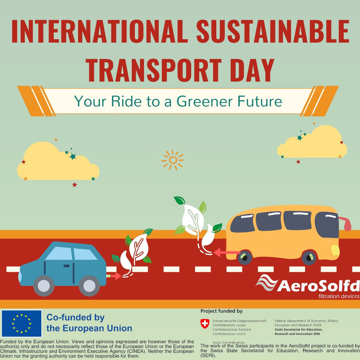 EU Project AeroSolfd (@aerosolfd) on Twitter photo Today we observe <a href="/WSTD_official/">World Sustainable Transport Day</a>, which aims to make transport safer, greener, and more efficient. ๐
โฎ๏ธ
Aligned with this mission, <a href="/aerosolfd/">EU Project AeroSolfd</a> has developed retrofit solutions to reduce vehicle emissions and improve air quality!
#UrbanMobility #Sustainability Today we observe <a href="/WSTD_official/">World Sustainable Transport Day</a>, which aims to make transport safer, greener, and more efficient. ๐
โฎ๏ธ
Aligned with this mission, <a href="/aerosolfd/">EU Project AeroSolfd</a> has developed retrofit solutions to reduce vehicle emissions and improve air quality!
#UrbanMobility #Sustainability