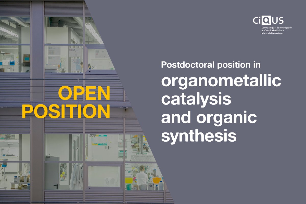 #joinCiQUS

⚗️ Saá/Varela group is looking for a #chempostdoc to work on organometallic catalysis for the synthesis of new 3D carbon allotropes containing only Csp2 carbons.

📅 Deadline: December 5
🖊 Requirements &amp; Applications:
usc.es/ciqus/es/emple…

#SomosCIGUS