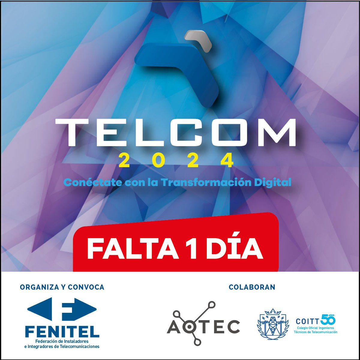 AbitelBizkaia's tweet image. ¡Ya no queda nada!⏱️
Mañana comienza #TELCOM2024, el congreso sobre #telecomunicaciones organizado por @FENITEL_ES en colaboración con @aotec_es y @coitt_aegitt
🗣️Participarán representantes de instituciones como @rtve, @Hispasat, @cellnextelecom o @AMETIC_es
#telcomfenitel
