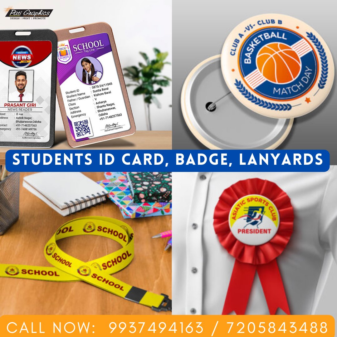 patigraphics's tweet image. Elevate your identity with Pati Graphics!
From ID Cards to Lanyards, Badges &amp;amp; Ribbons, we’ve got you covered for schools, clubs &amp;amp; events.
Call Us at 9937494163 / 7205843488 ww.patigraphics.com
#DesignPrintPromote #IDCards #Lanyards #PatiGraphics