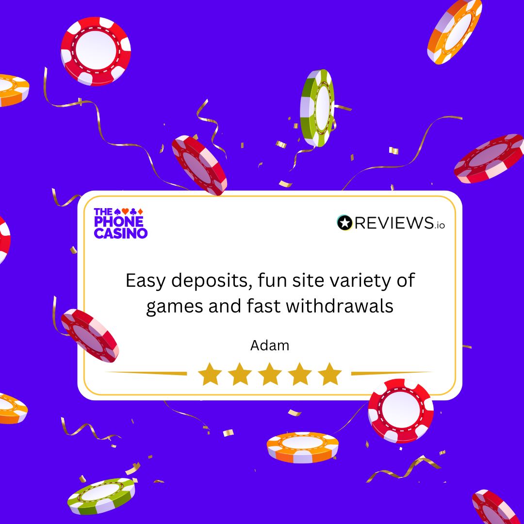 thephonecasino's tweet image. 🎉 Another happy player! 🌟

"Easy deposits, fun site, variety of games, and fast withdrawals" 💸🎰 What more could you want?

#CasinoLife #FastWithdrawals #FunAndGames #PlayNow #PlayerReviews #CasinoReviews #CasinoFeedback