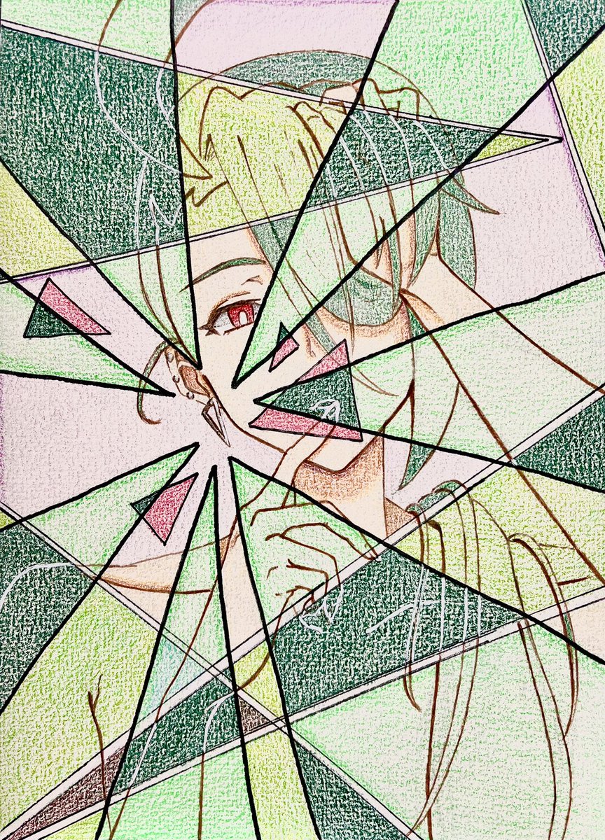 色鉛筆でチリちゃんを描きました！

彼女スタイリッシュさと、持っている艶やかさが表現出来たと思います☺️✨✨

#イラスト
#ポケモンsv 
#二次創作 
#ファンアート
