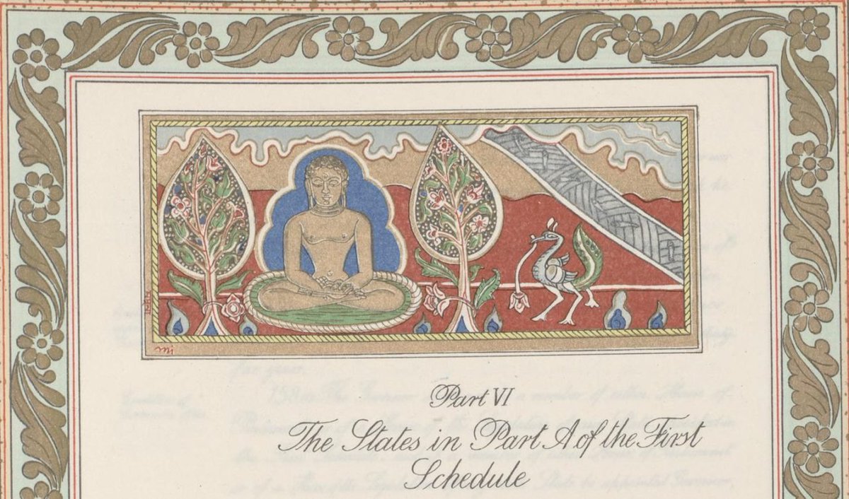 The Indian Constitution is the only one in the world to have images.

The hand-made document took 5 years to create. Its calligraphy was by Prem Behari Narain Raizada, and the paintings were by Nandalal Bose and his students.

theheritagelab.in/constitution-i…

#ConstitutionDay2024