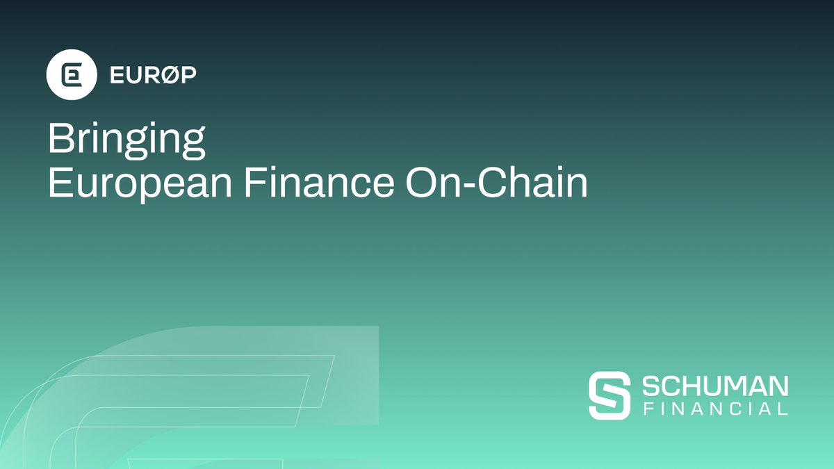 Schuman_io's tweet image. 1/ Schuman Financial is officially LIVE! 🚀

After months of work in stealth, we’re here to accelerate the transition of European financial services on-chain with our key infrastructure and MiCA-compliant euro stablecoin EURØP.

Let’s dive into what we’re building. 👇