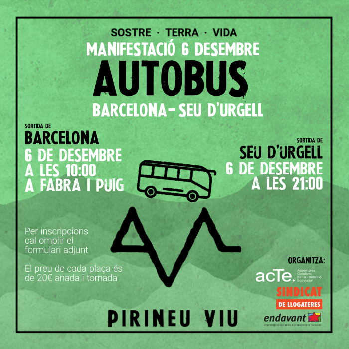 SindicatLloguer's tweet photo. El 6D ens trobem a la Seu d’Urgell a la manifestació per defensar un habitatge digne al Pirineu i arreu!
🚌 Suma't al bus de de Barcelona https://t.co/BzFS3cKEiJ https://t.co/NWIK16fh86