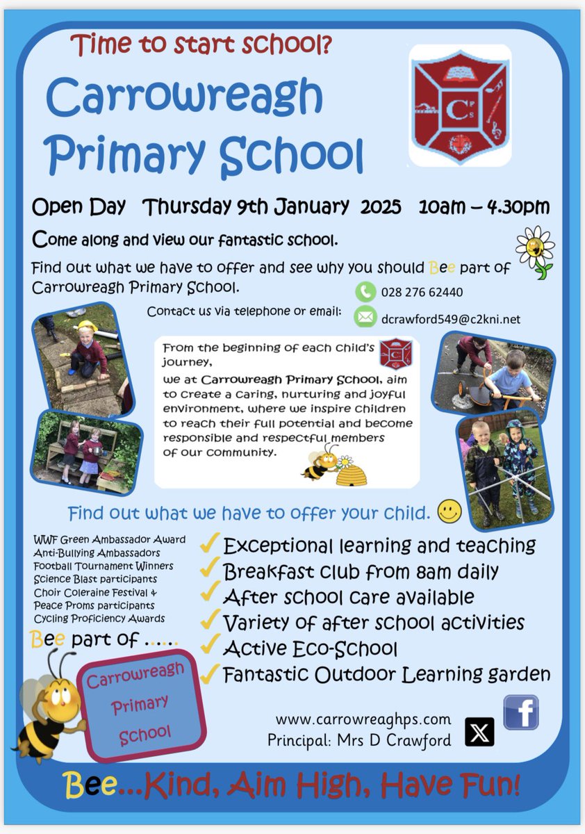 CPSBALLYMONEY's tweet image. Open Day - Thursday 9th January, 2025