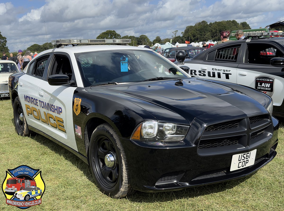evo_uk's tweet photo. It was strangely pleasing to see a set of consecutive registrations: privately owned US61COP, US62COP, and US63COP at the #Hellingly Festival of Transport on 25 August 2024. These are #DodgeCharger and a Ford Police Interceptor Utility. #copcar #policecar https://t.co/ezQIhZAj8A