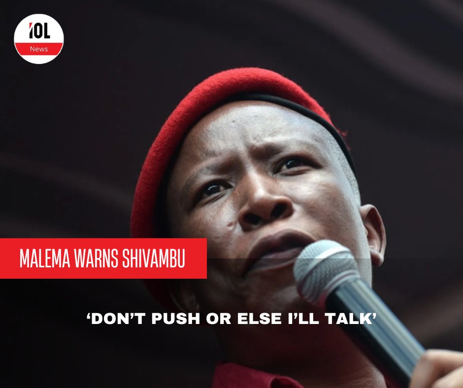 IOL's tweet photo. Economic Freedom Fighters (EFF) leader Julius Malema has threatened to spill the beans on his former deputy Floyd Shivambu, should he be pushed to the brink.
#EFF #JuliusMalema #FloydShivambu #politics

Read on https://t.co/9yf9vTDAwC https://t.co/R1RT9rUZTF