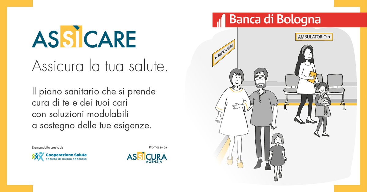 Per sostenere i tuoi bisogni sanitari, scegli AsSìcare, il piano sanitario che fornisce una copertura integrativa 🩺

👉 Scopri il prodotto: bancadibologna.it/privati/assicu…