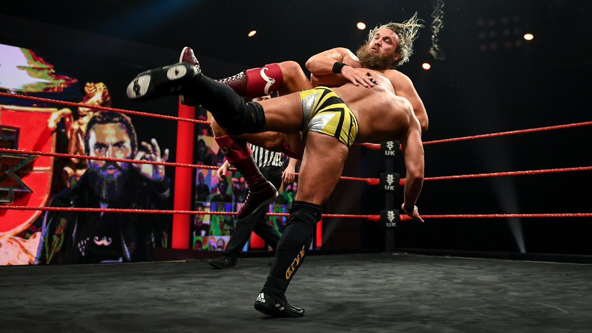NXTUK_Legacy's tweet photo. Nov. 26, 2020:

At the BT Sport Studios, @AKidWrestler defeated @trentseven, 2-1, in sudden death overtime to become the inaugural #NXTUK #HeritageCup Champion.

📸 WWE https://t.co/K6j4aMkC3t