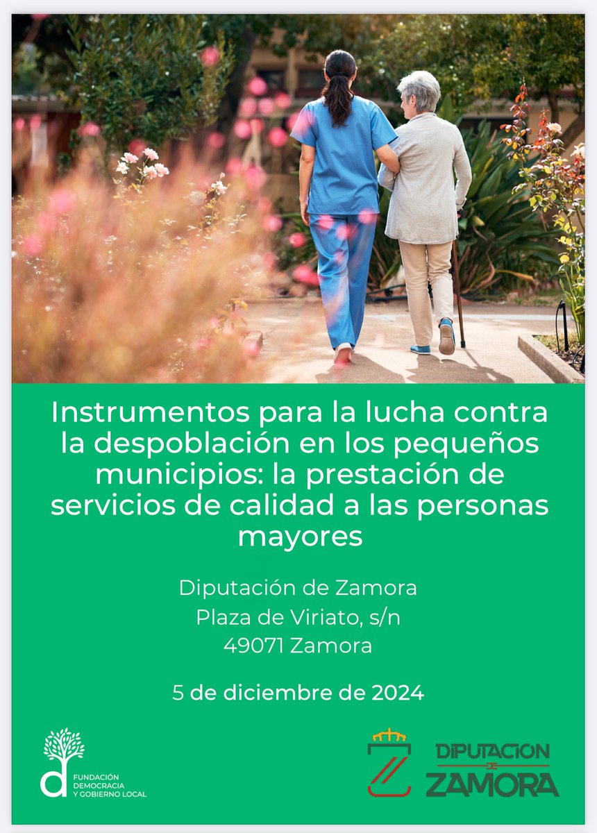jlmorenoLife's tweet photo. «Instrumentos para la lucha contra la despoblación en los pequeños municipios: la prestación de servicios de calidad a las personas mayores»
(Zamora, 5 de diciembre de 2024) 
@fundlocal @dipuzamora https://t.co/RKE0ltFyzJ