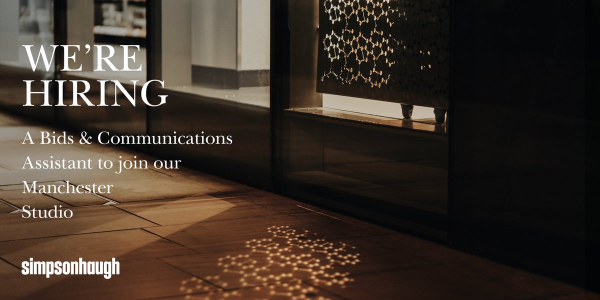 We’re looking for an enthusiastic Bids &amp; Communications Assistant to join our Communications team. Working from our #Manchester studio, this varied role will have you engaged with all aspects of marketing, communications, business development and bids. bit.ly/2fiCEYn