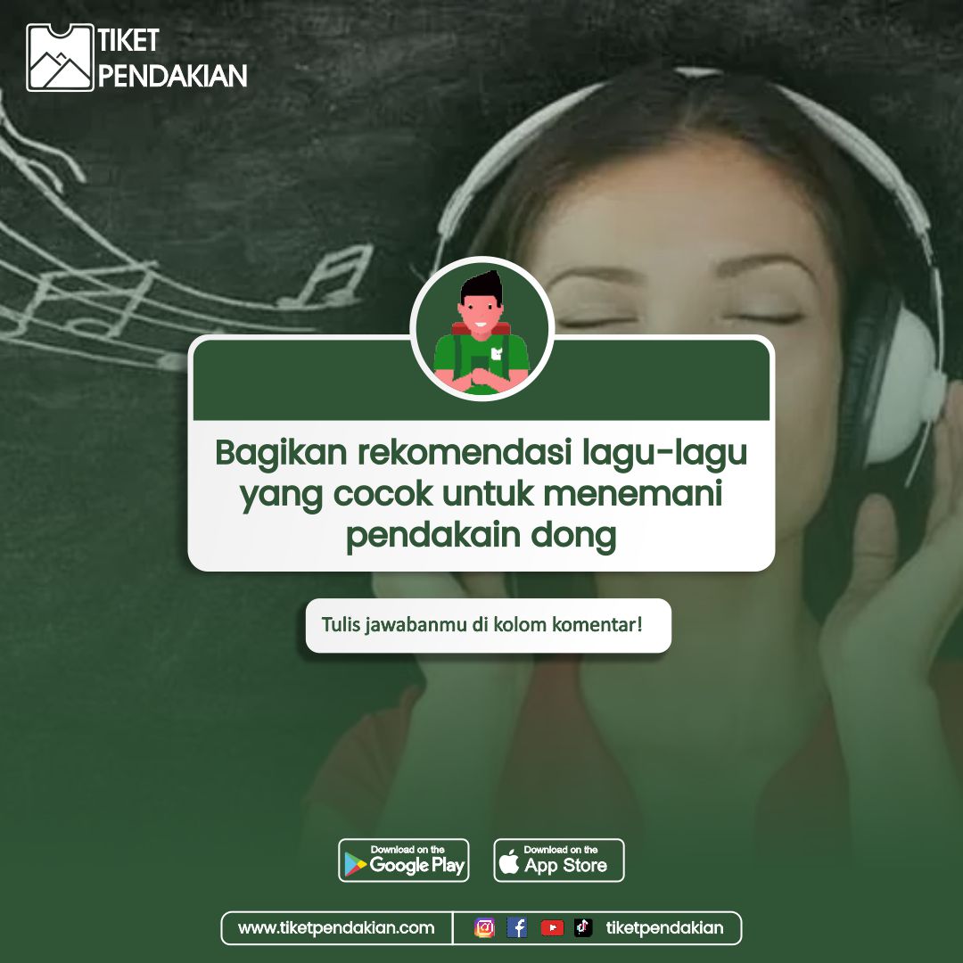 tiketpendakian's tweet photo. Lagu apa sih yang paling sering kamu dengerin pas lagi mendaki?😍🎶
 
Share rekomendasi lagu terbaikmu di kolom komentar yuk!🔊🤩
 
pendakian #musikpendaki #rekomendasilagu #GunungIndonesia #sejarahindonesia #gunungindonesia #pahlawan #PendakiIndonesia #tiketpendakian https://t.co/vRqzYOJuJf