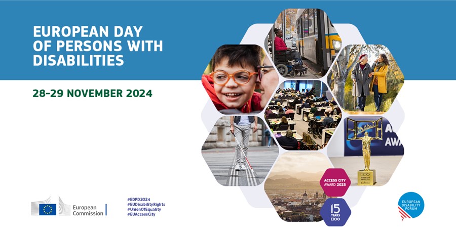 🌍 2024 European Day of Persons with Disabilities 
🗓 28-29 Nov | Brussels &amp; Online. Key themes:
✔ Accessibility &amp; inclusive cities 
✔ Disability rights
🔗 Learn more: ec.europa.eu/social/main.js…
#EDPD2024 #DisabilityRights #Inclusion #AccessCityAward