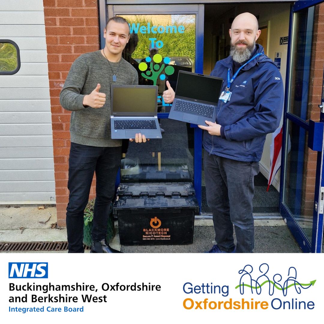 Thank you to everyone at  <a href="/nhsbobicb/">NHS BOB ICB</a> and partners for the first donation from your new scheme donating a portion of of end-of-life laptops to help with #digitalinclusion in our communities!

<a href="/NHSDigital/">NHS England Transformation</a>
<a href="/aspireoxonline/">Aspire Oxford</a>
