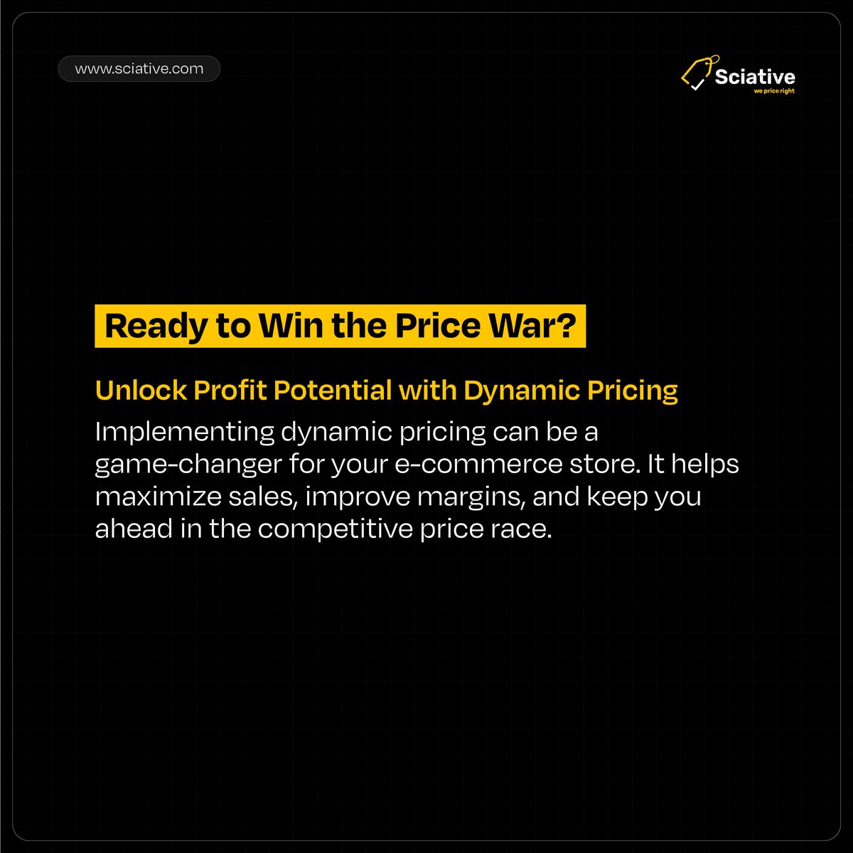 Why guess your prices when you can adapt in real-time? Dynamic pricing helps you boost sales, clear stock, and stay ahead of the competition effortlessly.

It’s not just a strategy—it’s your edge in the price war. Read here:
sciative.com/research-artic…

#DynamicPricing