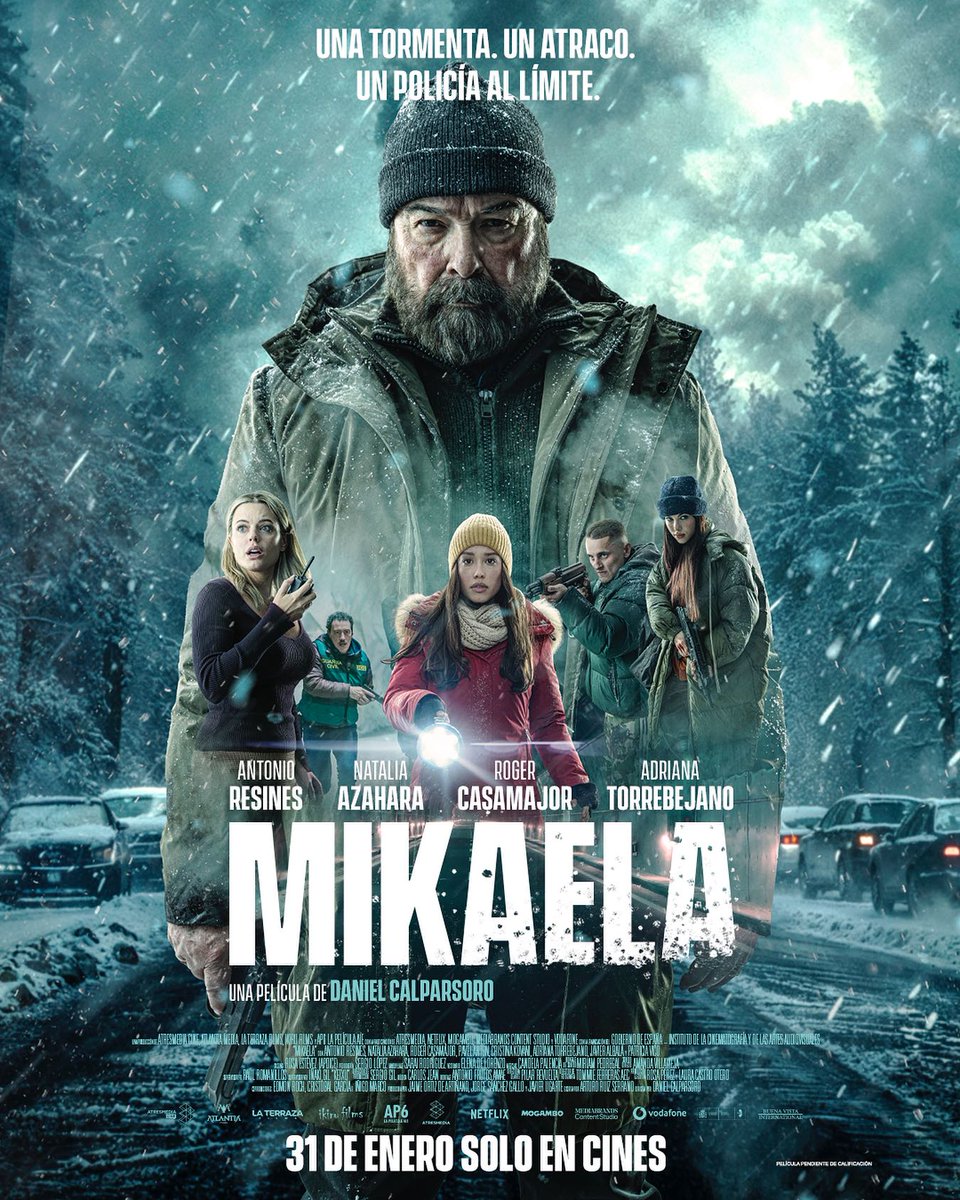 Ikiru Films (@ikirufilms_) on Twitter photo Prepárate para la acción. ⚠️❄️
.
Revelamos el póster oficial de #Mikaela, el nuevo thriller de #danielcalparsoro protagonizado por <a href="/antonioresines/">Antonio Resines</a>, <a href="/azaalmar1/">Nataa</a>, <a href="/torrebe/">Adriana Torrebejano</a> y <a href="/RogerCasamajor/">Roger Casamajor</a>.
.
31 de enero solo en cines. Prepárate para la acción. ⚠️❄️
.
Revelamos el póster oficial de #Mikaela, el nuevo thriller de #danielcalparsoro protagonizado por <a href="/antonioresines/">Antonio Resines</a>, <a href="/azaalmar1/">Nataa</a>, <a href="/torrebe/">Adriana Torrebejano</a> y <a href="/RogerCasamajor/">Roger Casamajor</a>.
.
31 de enero solo en cines.