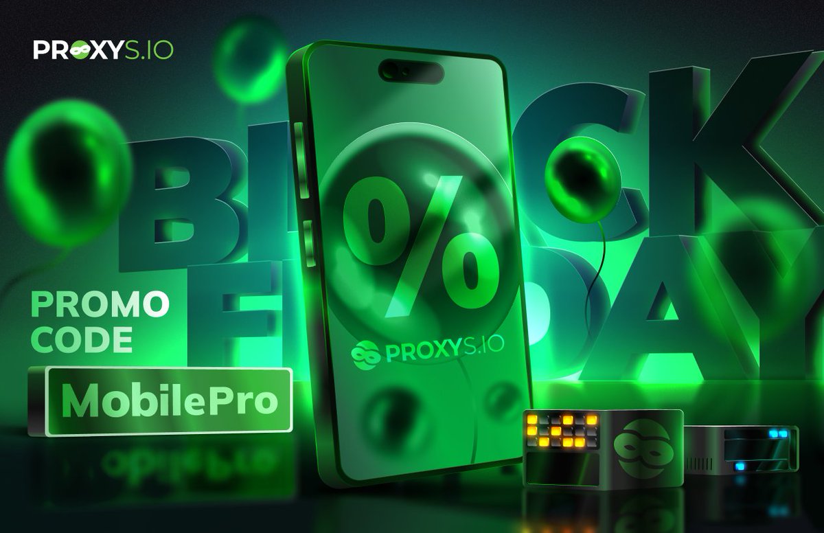 🟢 Three days only! 🟢

🔥 From November 26 to November 28, we're giving 10% off mobile proxies! 🔔

😎 Use MobilePro promo code (goo.su/F3w6ns) to get the discount.

☄️ Grab a bargain to upgrade or expand your tools for work! 

🤑 The promotion is valid for only 72 h.